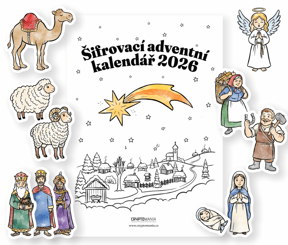Šifrovací adventní <br>kalendář 2026 - Přispěji 200 Kč